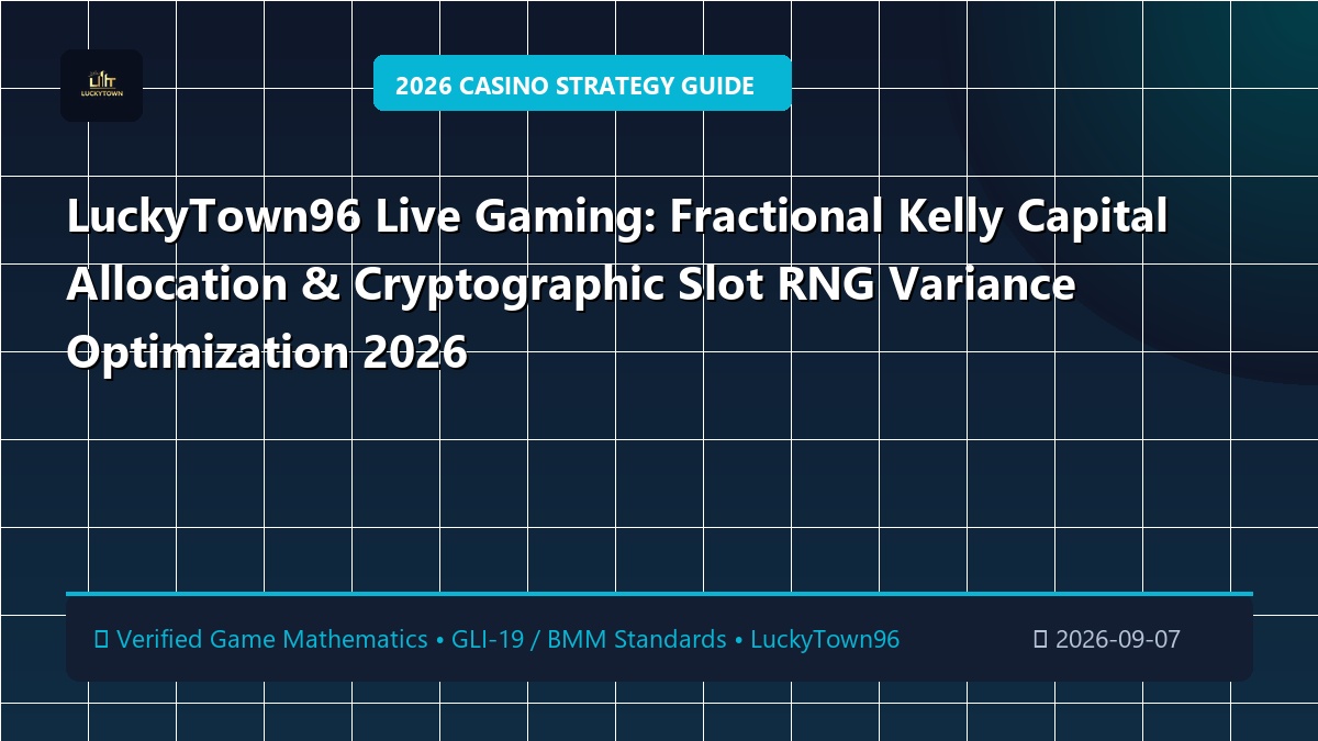 LuckyTown96 Live Gaming: Fractional Kelly Capital Allocation & Cryptographic Slot RNG Variance Optimization 2026