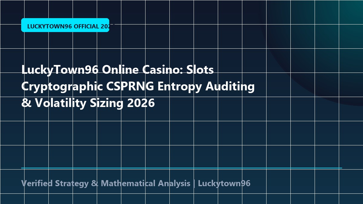 LuckyTown96 Online Casino: Slots Cryptographic CSPRNG Entropy Auditing & Volatility Sizing 2026