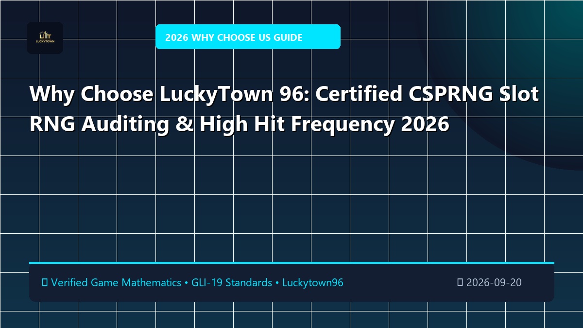 Why Choose LuckyTown 96: Certified CSPRNG Slot RNG Auditing & High Hit Frequency 2026